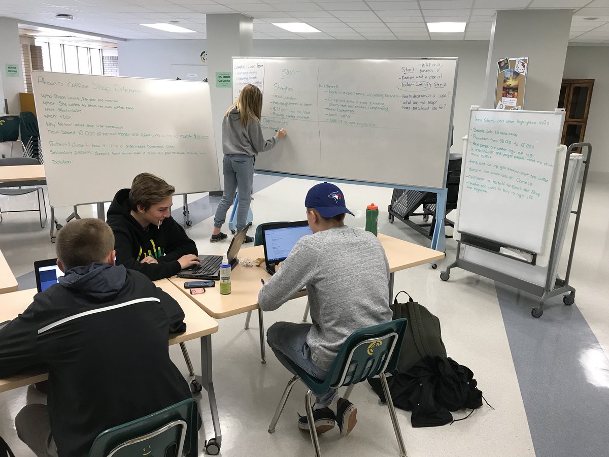 MrMcFarlen's tweet photo. Our #BST10 Ss dove right into the Alison’s Coffee Shop dilemma case yesterday! Can’t wait to see what they come up with...
☕️💡🚀
#BusEdu https://t.co/HKL56BDCYf