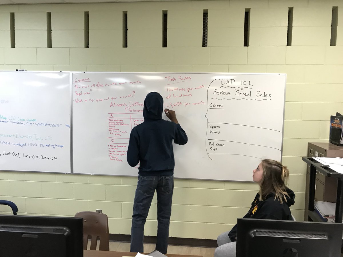 MrMcFarlen's tweet photo. Our #BST10 Ss dove right into the Alison’s Coffee Shop dilemma case yesterday! Can’t wait to see what they come up with...
☕️💡🚀
#BusEdu https://t.co/HKL56BDCYf