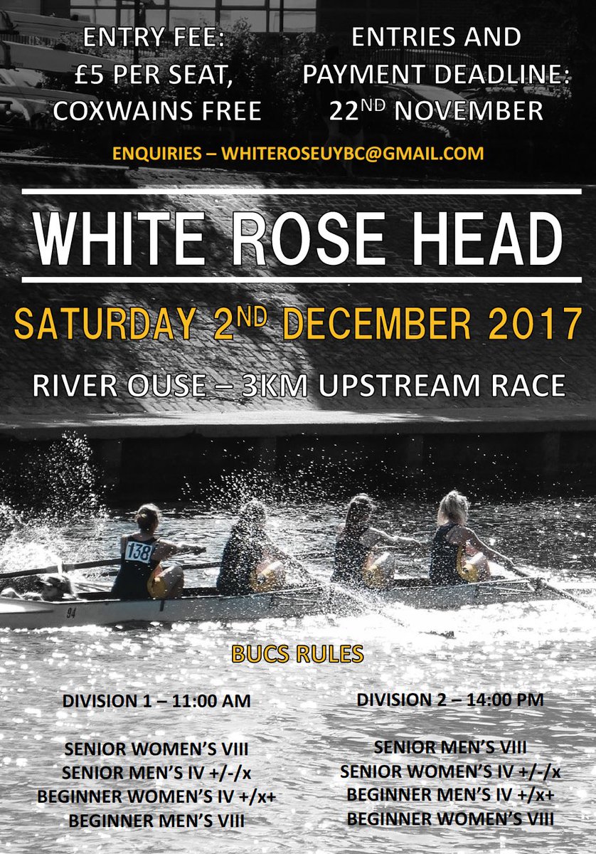 UYBClub's tweet photo. SAVE THE DATE. White Rose Head is back so be there or be square (bladed) 🚣‍♀️🚣#WhiteRoseHead2k17 #WRH2k17 https://t.co/W7V6L1ITdD
