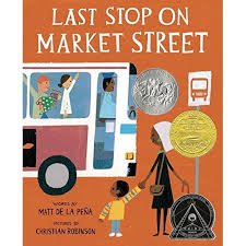 We loved Last Stop on Market Street <a href="/mattdelapena/">Matt de la Pena</a>  E says it teaches us 2 look closely @ the beauty around us instead of just wanting stuff