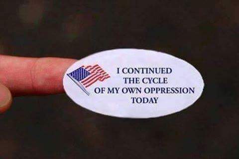 ActualAnarchy's tweet photo. Voting only encourages them. @LibertyWeekly #MemeCache #ThisIsWhatDemocracyLooksLike #ThisIsWhatAPoliceStateLooksLike https://t.co/LJvy9DaTni