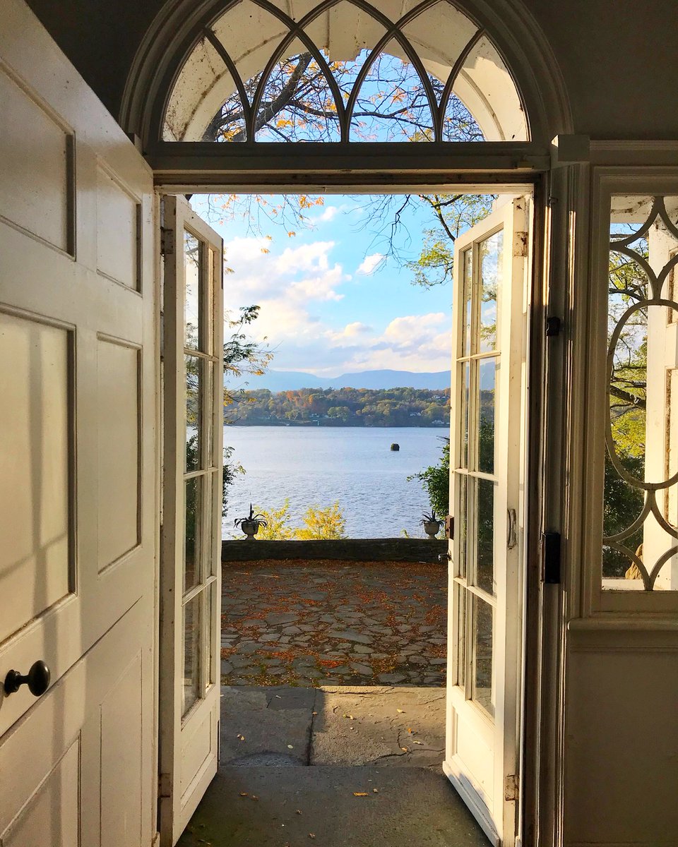 A peek outside the door at <a href="/ClermontFriends/">Friends of Clermont</a>! We always love the amazing river views! #hudsonriver #disinctlydutchess