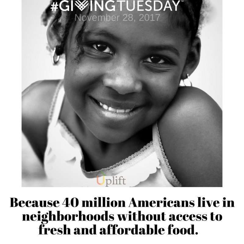 Why should you donate on #GivingTuesday? Text UPLIFT to 24372 to donate. Donate $28 on November 28th to help make a difference.