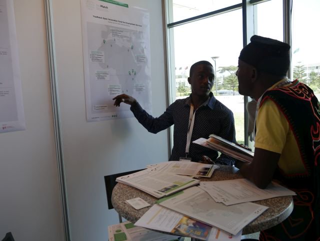 So much to talk about when enhancing #employmentservices for youth on the African continent - @YouMatch MarketPlace <a href="/ATJ2017/">👀💯✨</a> #AfricaTalksJobs - special thanks to Bonny from #NIPYE Uganda for joining our booth