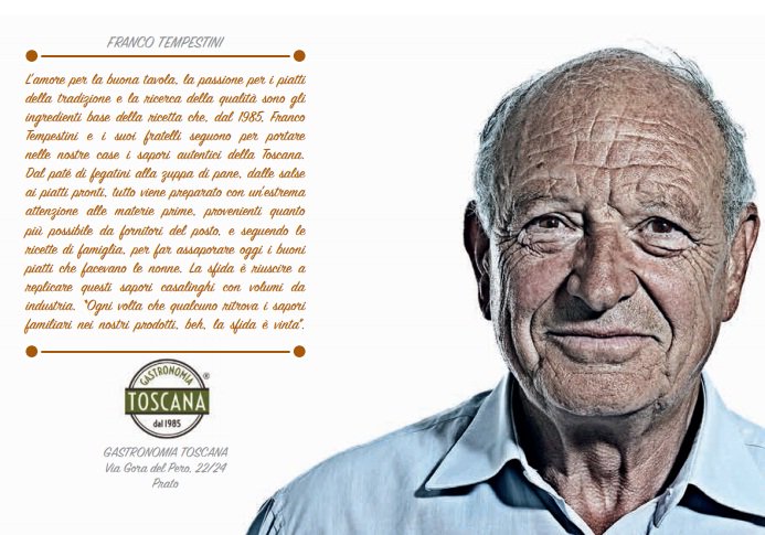 Franco uno dei fondatori #GastronomiaToscana ricorda:Ogni volta che qualcuno ritrova i #sapori familiari nei nostri prodotti #sfida è vinta