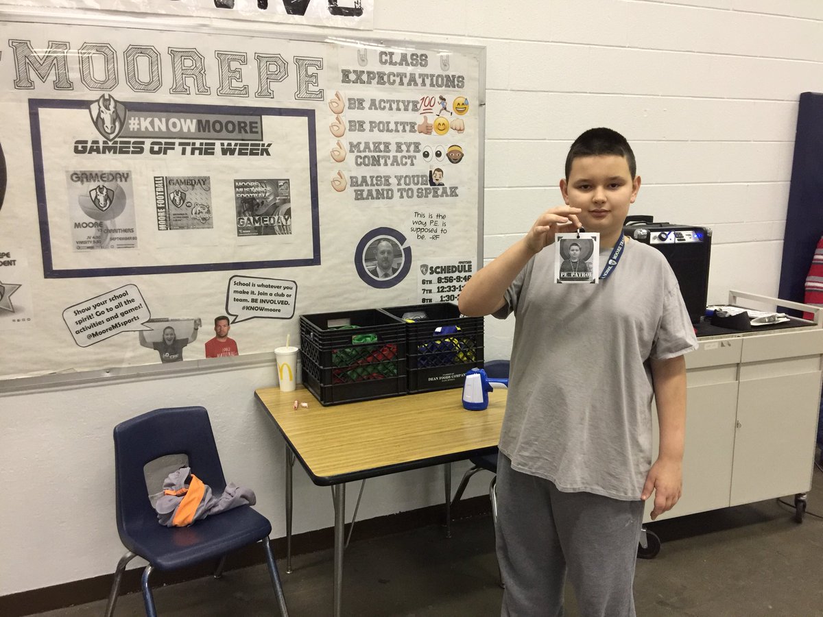 kylemckune's tweet photo. Special shout out to my PE Patrol for helping our environment stay positive! #KNOWmoore #physed #moorePE https://t.co/JJM8TtImm0