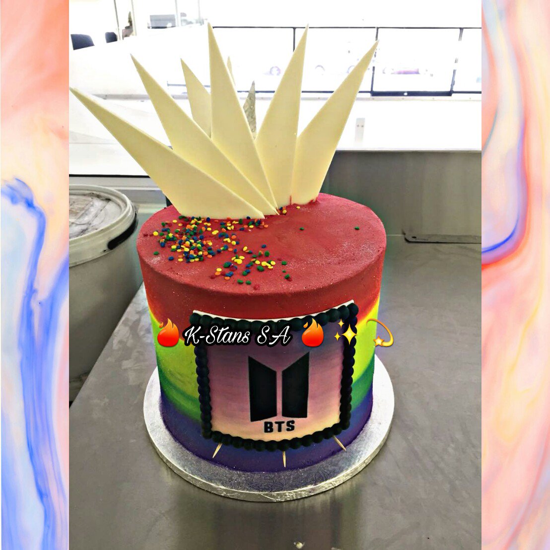 kinsanityOff's tweet photo. Hope you liked the cake @carlwastie 
Thank you for playing BTS DNA! #KStansSA https://t.co/E2y7ZQxxFg