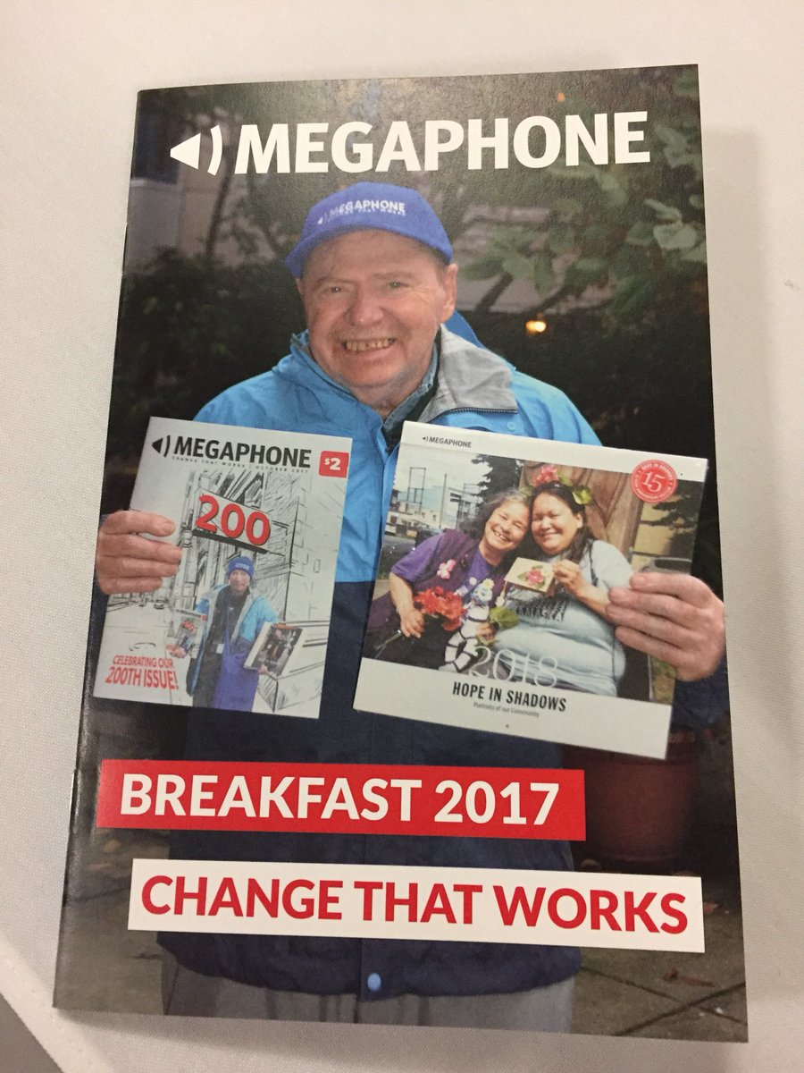 At <a href="/MegaphoneMag/">Megaphone Magazine</a> breakfast. 3rd year in a row! #changethatworks