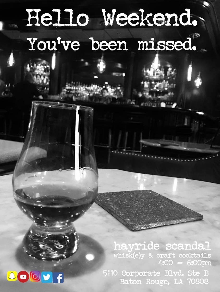 hayridescandal's tweet photo. #HayrideScandal #OpenAt4pm #Whiskey #Cocktails #Bourbon #BatonRouge #GeauxBR #GetInMyBelly 37 https://t.co/9Vp22MpH7o