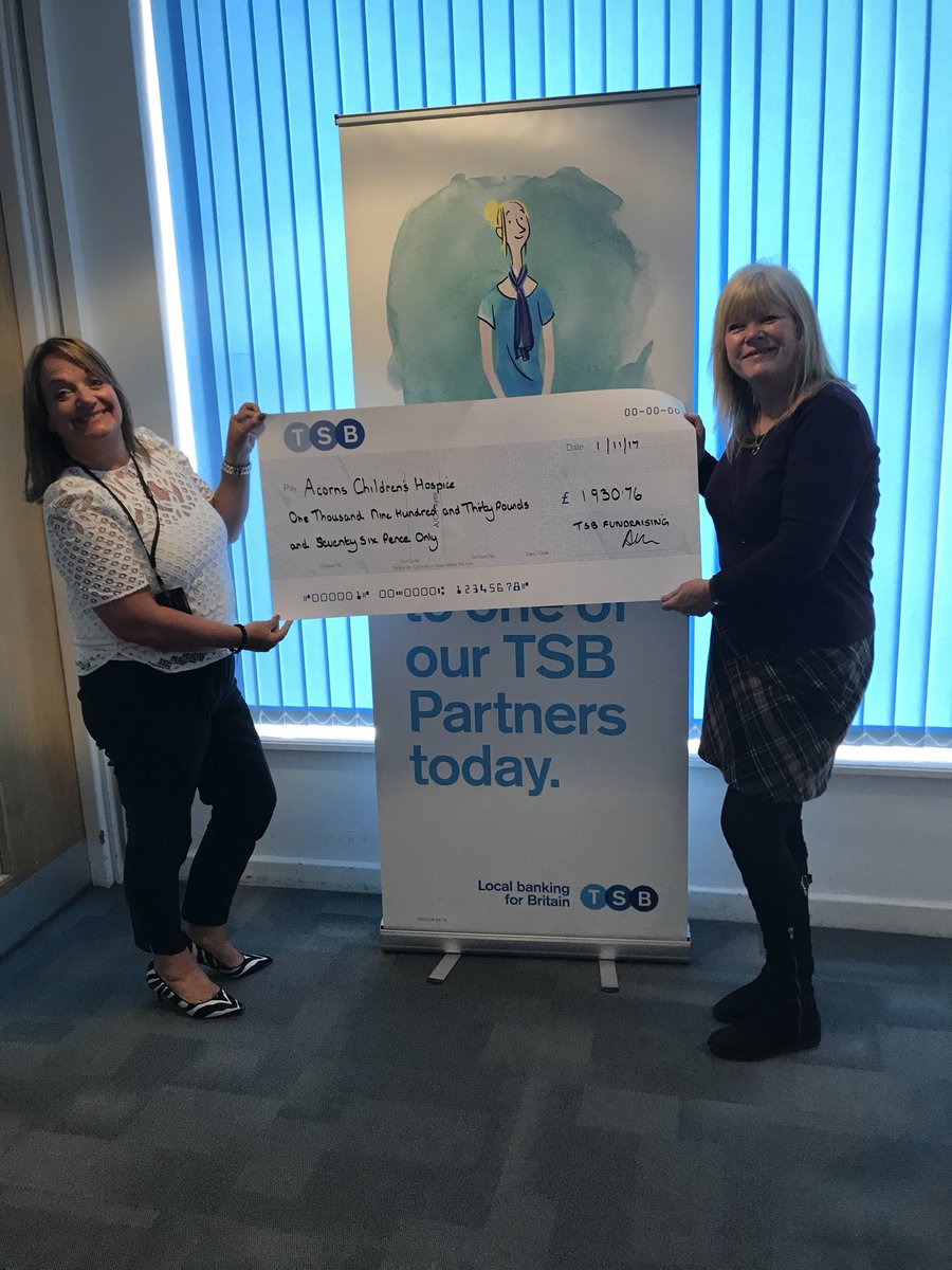 mandybart67's tweet photo. @TSB final cheque presentation for Acorns Children’s Hospice from Sheldon supporting Pride of Britain winner Moin Younis https://t.co/cJMTeuwZt6