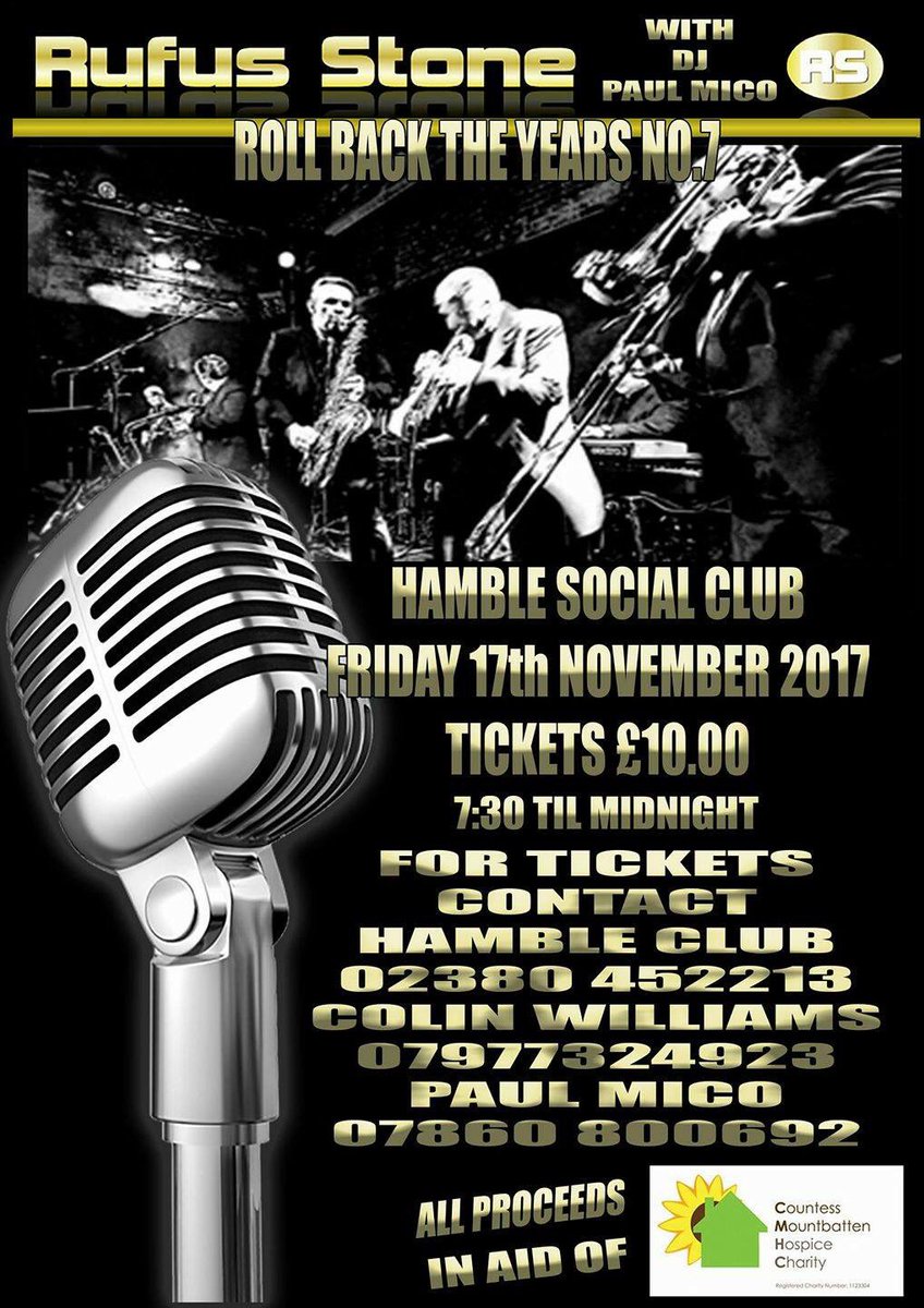rufusstone84's tweet photo. Two weeks tonight! Please support us &amp; @PaulMico2 at Hamble Social Club for a charity evening in aid of @CMHCharity #greatcause #rufussoul https://t.co/5zdkn98Kfa