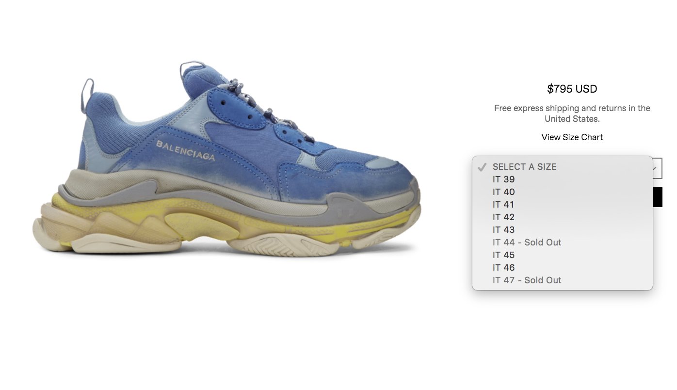 Balenciaga triple s ssense outlet