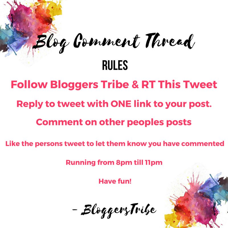 Welcome to our #Blogcommentswap 

The rules are below 😘 

Have fun &amp; fine new blogs posts to read 😄💖

#Bloggerstribe