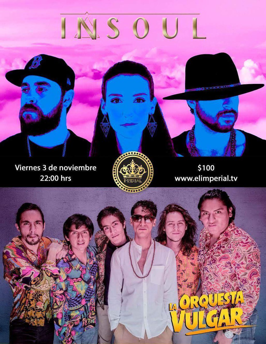 Revista Kuadro (@revistakuadro) on Twitter photo #RevistaKuadroMeLleva a <a href="/elimperialclub/">El Imperial</a> a ver <a href="/insoul_official/">Insoul Official</a> y <a href="/laorquestaLOV/">La Orquesta Vulgar</a> | Gana un pase doble
🎷 #RT
🎷 @ a tu partner + nuestro # #RevistaKuadroMeLleva a <a href="/elimperialclub/">El Imperial</a> a ver <a href="/insoul_official/">Insoul Official</a> y <a href="/laorquestaLOV/">La Orquesta Vulgar</a> | Gana un pase doble
🎷 #RT
🎷 @ a tu partner + nuestro #