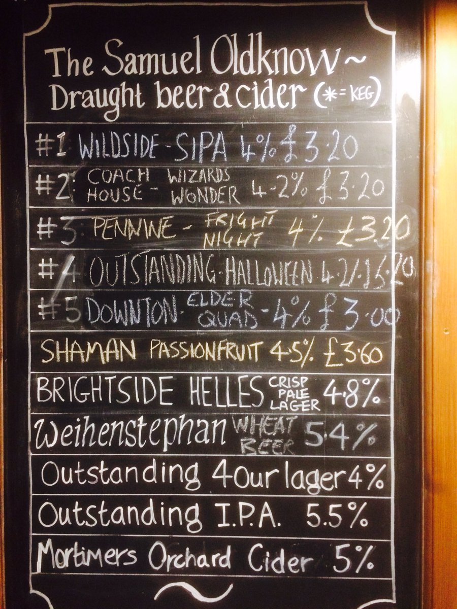 The Samuel Oldknow (@oldknowbar) on Twitter photo Currently serving...#RealAle #FridayFeeling. Tomorrow: <a href="/Outstandingbeer/">Outstanding Brewing</a> #TapTakeover #MeetTheBrewer Currently serving...#RealAle #FridayFeeling. Tomorrow: <a href="/Outstandingbeer/">Outstanding Brewing</a> #TapTakeover #MeetTheBrewer