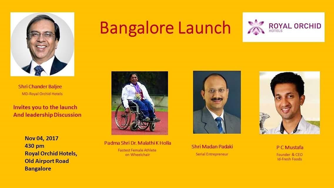 HeadHR_Deepak's tweet photo. City of Bangalore awaits an interesting panel and launch @BangaloreBuzz #bangalore #RoyalOrchidHotels #ChanderBaljee #HPBR https://t.co/NHzTeD6PTe