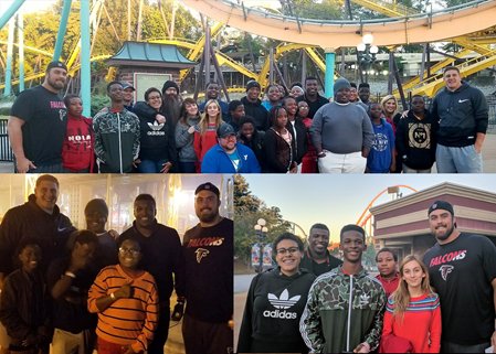 atlantaymca's tweet photo. Thanks @AtlantaFalcons @BenGarland63 @Keanu_Neal @sneakyneas &amp; Daniel Brunskill 4 giving Y teens a spooky fun time @ Six Flags’ Fright Fest! https://t.co/mCep9XZ3jY