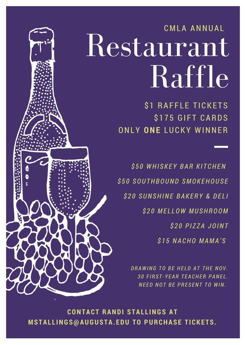 Purchase $1 raffle tickets and win a chance at $175 worth of restaurant gift cards! Learn more: buff.ly/2haZe5T. #charity #edchat