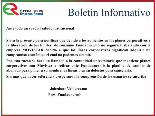 prensaunermb's tweet image. #Comunicado de Fundaunermb