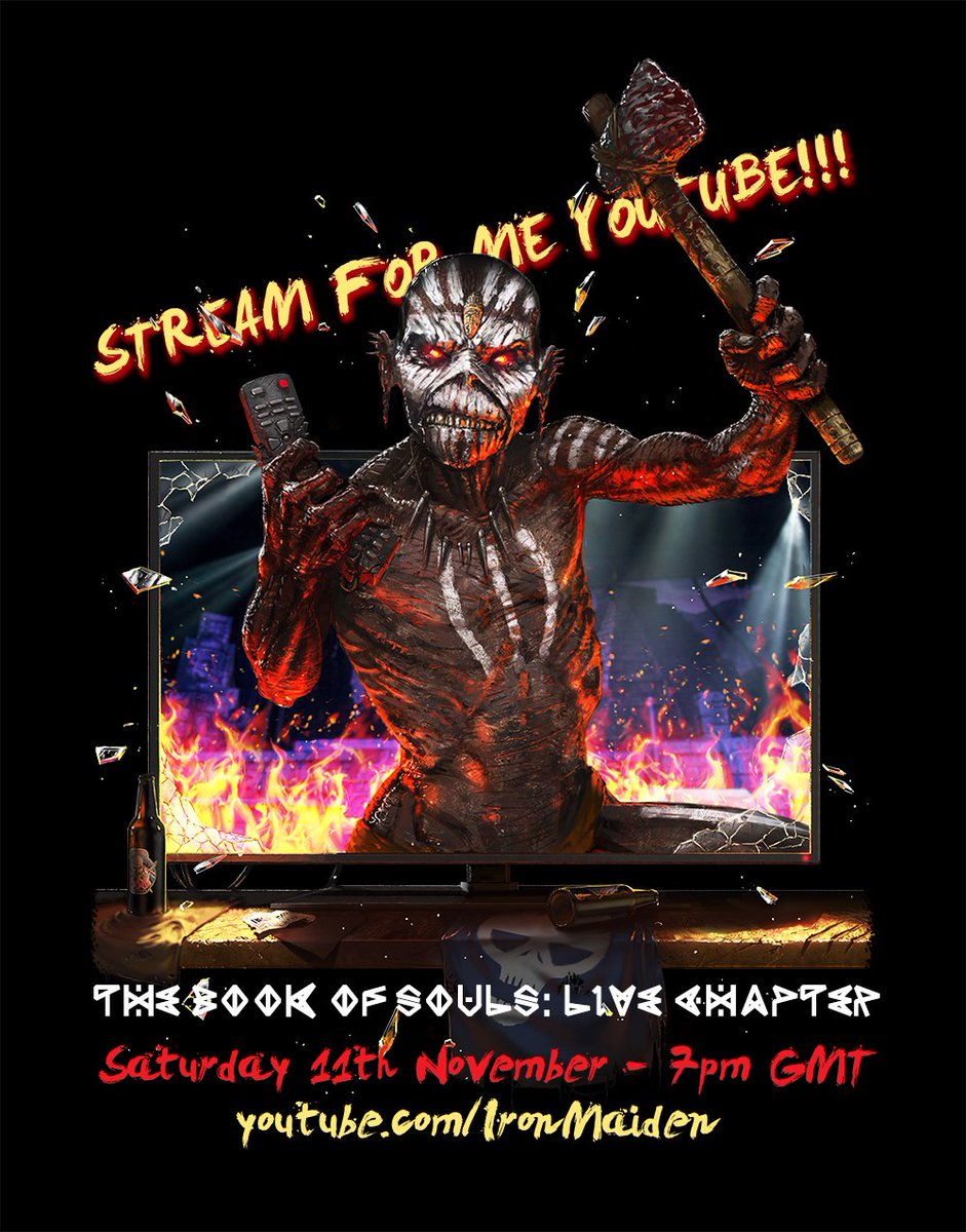 Stream For Me <a href="/YouTube/">YouTube</a> !!!

Join us for The Book Of Souls: Live Chapter on 11th November!

goo.gl/sby5Wd