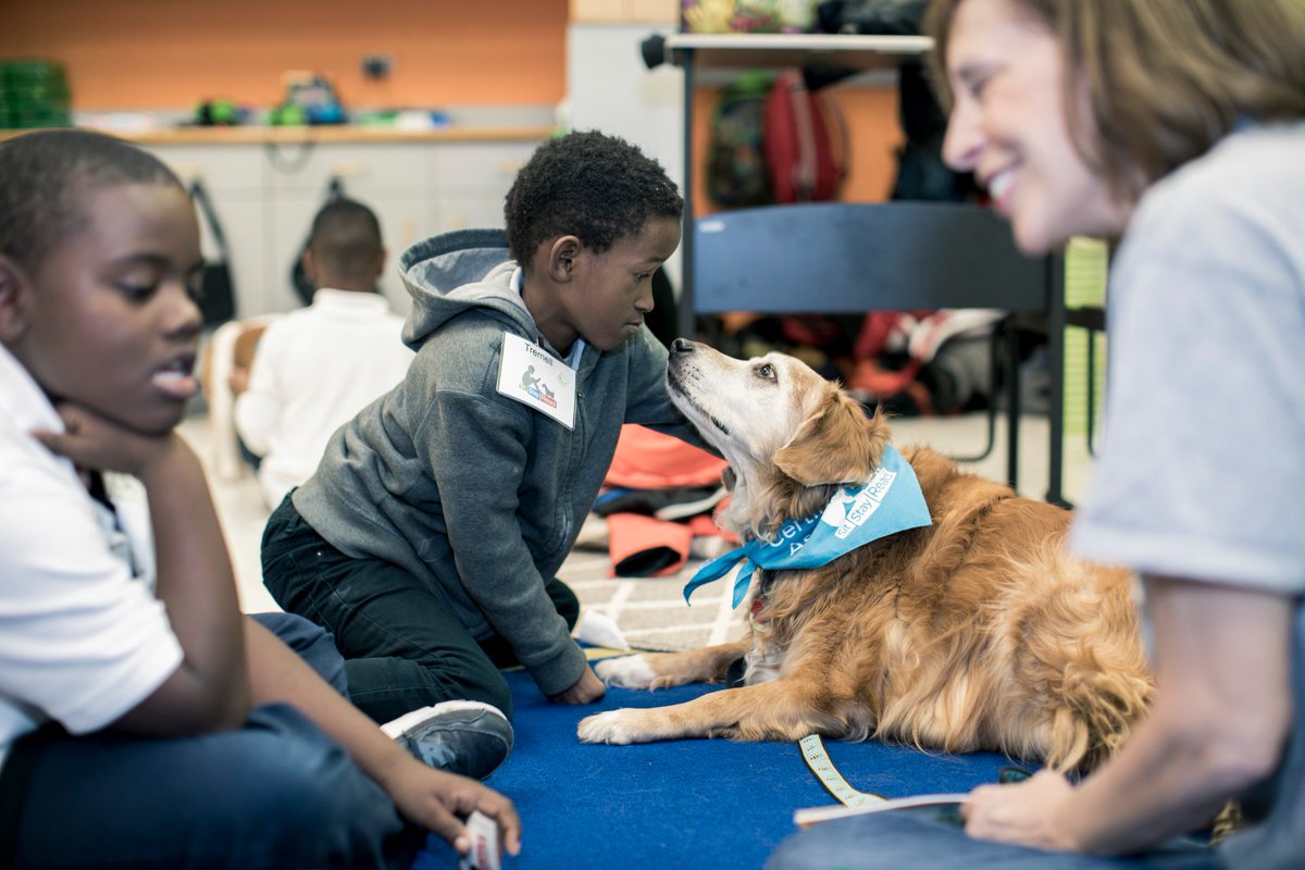 dogs helping kids read - volunteers always welcome :) sitstayread.org