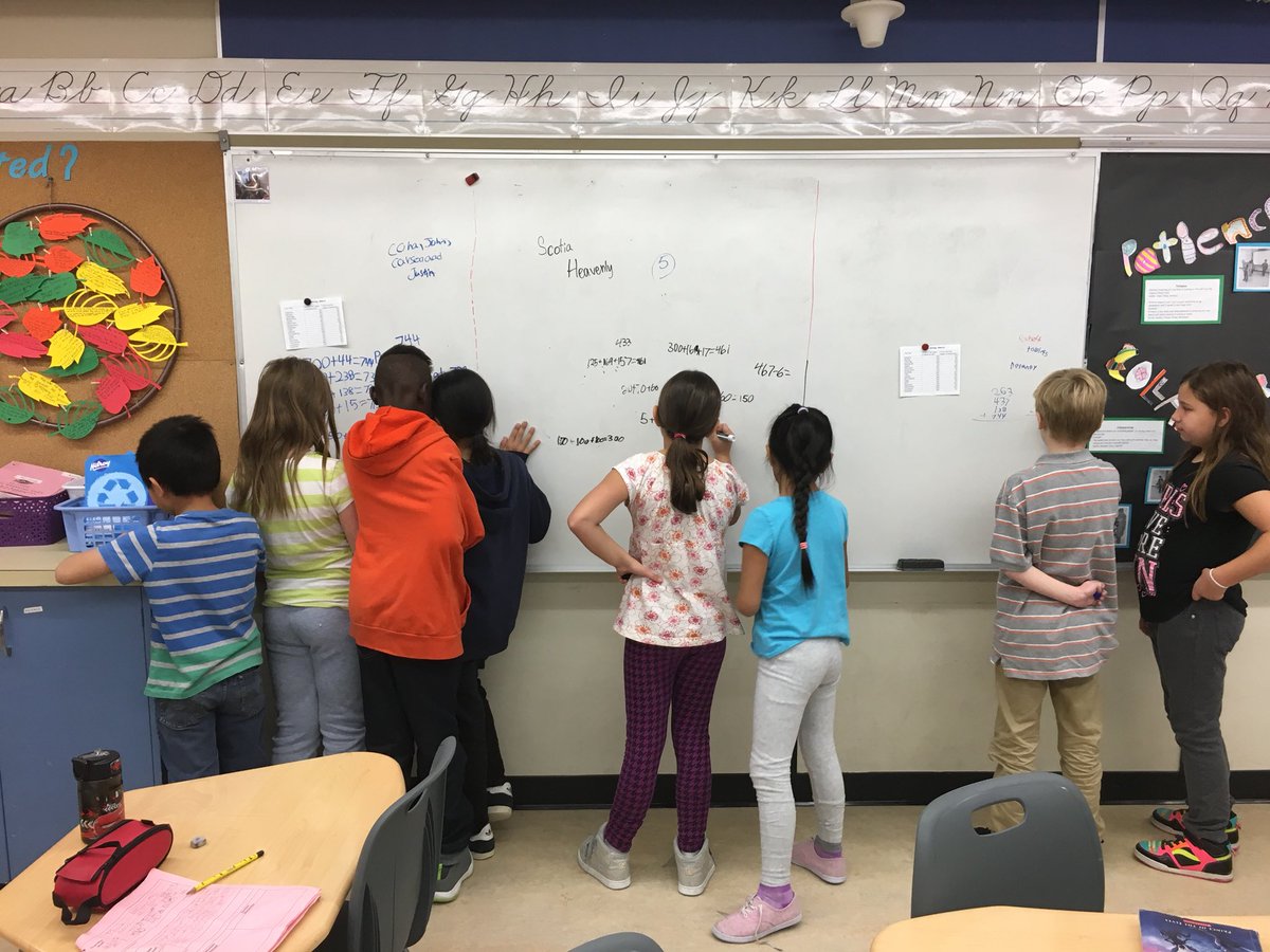 Ms_RNanji's tweet image. Working together to find the sums and differences between the distances from Calgary to other cities in Alberta. #verticalspaces