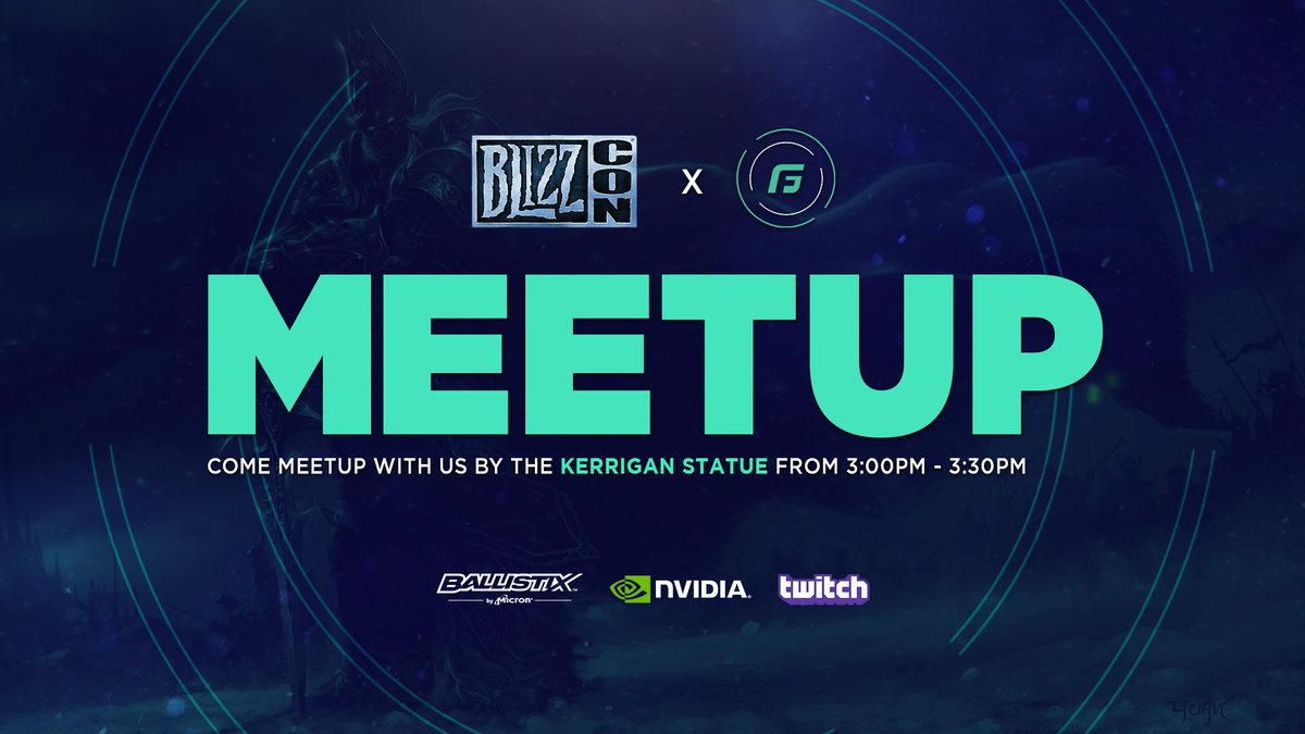 GFEsports's tweet photo. Are you at #Blizzcon? Meet members of #GFEHS and #GFEHotS at the Kerrigan Statue today at 3:00pm! #GGFE https://t.co/BXpue1q5rf