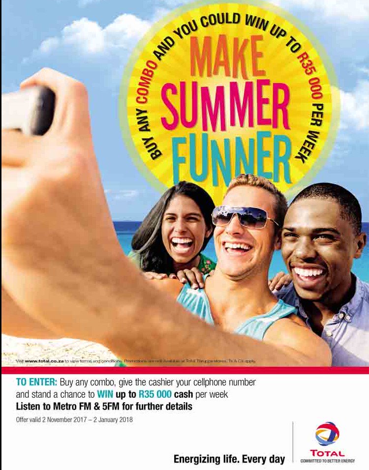 RenierJustWonIt's tweet photo. WIN up to R35 000 cash per week with @TotalSAfrica! Listen to @METROFMSA & @5FM. Ends 5 Dec, T&C's: https://t.co/OMlomM8AIs #MakeSummerFunner https://t.co/Fnu1sYVrEY