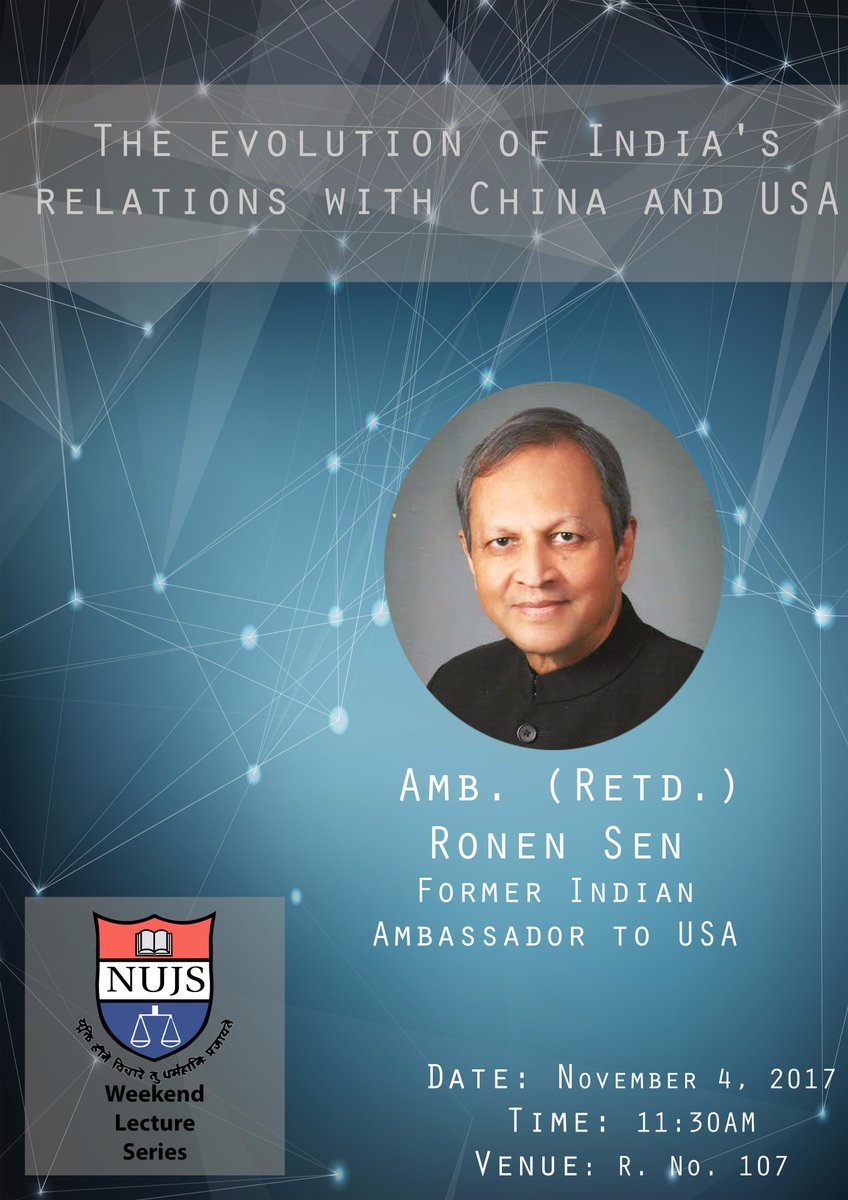 wlsnujs's tweet photo. Eagerly looking forward to hosting Amb. (Retd.) Ronen Sen at @NUJSKolkata tomorrow! https://t.co/FBAMeJ96VK
