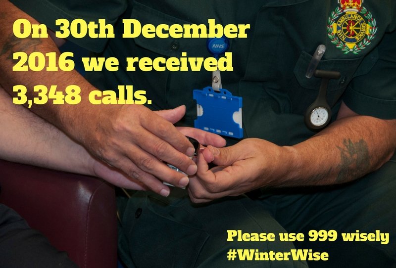 EastEnglandAmb's tweet image. On this day in 2016 we had one of our busiest days of winter. Please use 999 wisely #WinterWise #staywellthiswinter