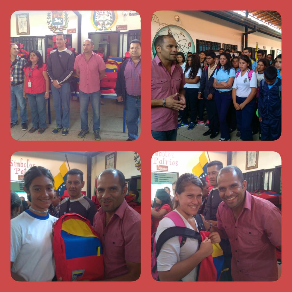 maribella8307's tweet photo. Estudiantes del L.B Dr José M Monagas reciben #Bolso #Escolar gracias a @NicolasMaduro  @NnelsonRuiz28 @Osto_obe #SimónPorAmoraCampoElías https://t.co/tw84VGz5Dh