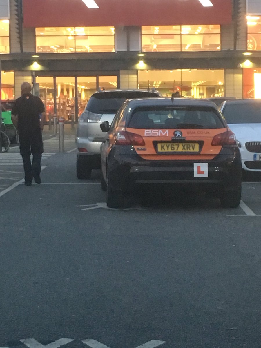 JLEngraving's tweet photo. @BSM_Driving Awesome example set by your instructor. In a parent and child space and parking like a complete muppet! https://t.co/xfd2svJ8Kh