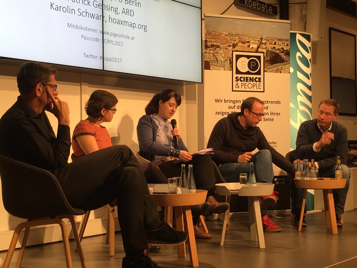 wissimdialog's tweet photo. Vorstellung auf dem Podium @sci_ppl : @brodnig @PatrickGensing @netzpolitik @Vielseher & Moderation von @raeuberhose #scippl2017 https://t.co/DMhdGL6HM1