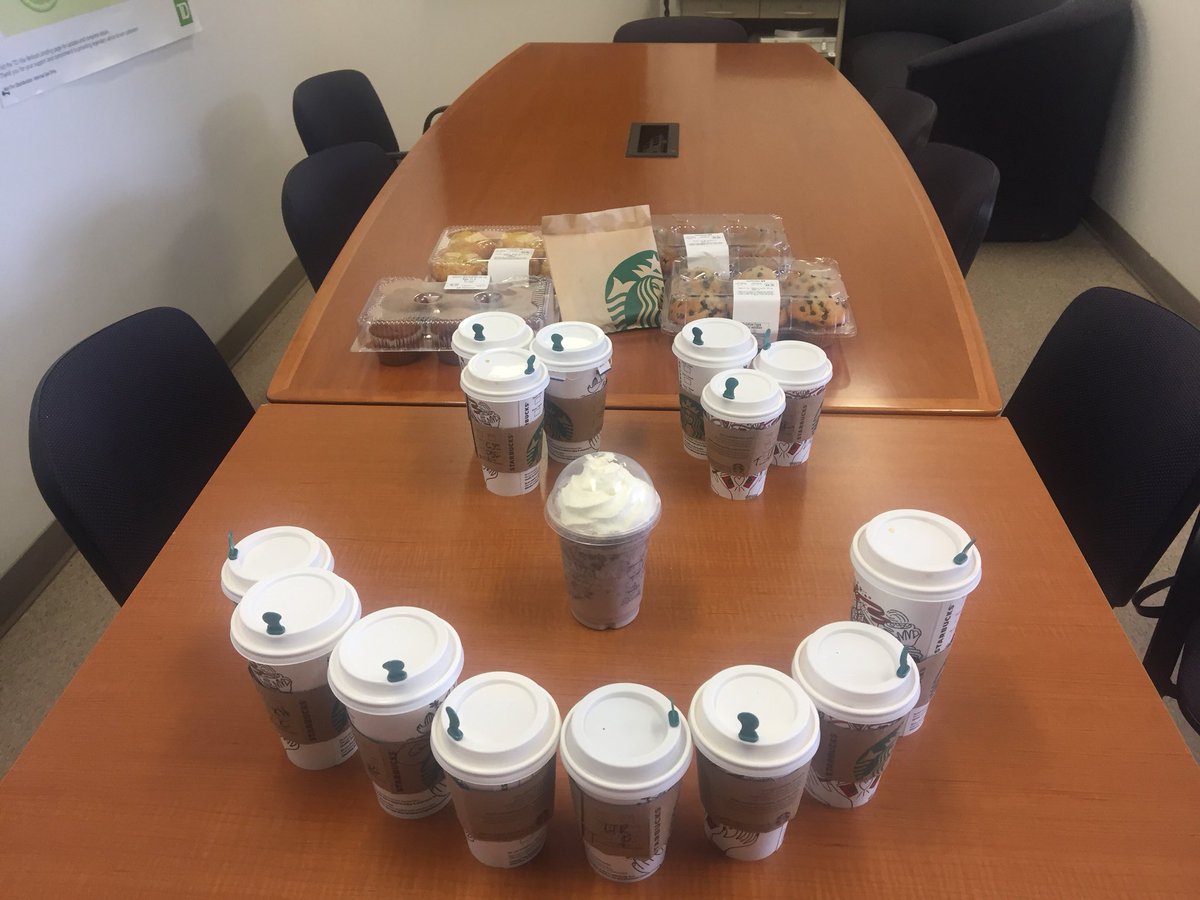 RBCShivikaS's tweet photo. #htww1 Saddletowne celebrating New fiscal Year 2018 with some warm coffee n yummy treats on this snowy day :). #readyfor2018 https://t.co/lKV4YWPxSW