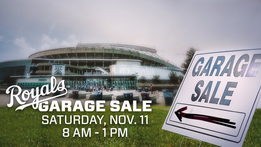 Royals's tweet image. Our first-ever garage sale is Saturday, Nov. 11! Snag unique items from past seasons from 8-1 PM.