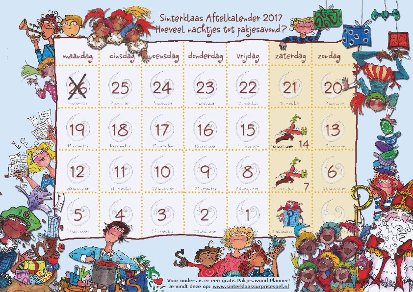 sinterklaasspel's tweet photo. Twee Sinterklaas aftelkalenders erbij: aftellen naar zaterdag 2 en zondag 3 december 2017. https://t.co/WnqwpNBaL3 https://t.co/MJO5n0bK5f
