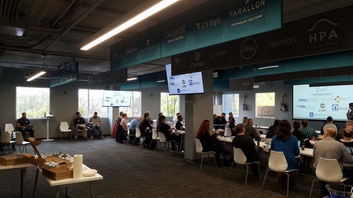 NickalausW's tweet image. Great Meetup for #NashDevOps this month talking about The DevOps &amp;amp; Automaton! @nathenharvey   @nashvilledevops @NashDevOps