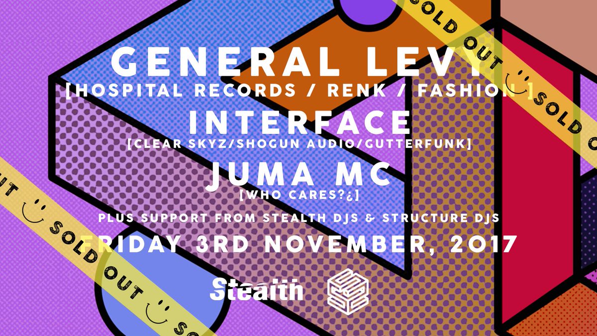 Stealthclub (@stealthclub) on Twitter photo TONIGHT we host a sold out Drum & Bass special featuring <a href="/Generallevy/">General levy</a>, <a href="/saminterface/">SAM INTERFACE</a>, @Juma_MC, Structure DJs & lots more!
Info: facebook.com/events/1534987…. TONIGHT we host a sold out Drum & Bass special featuring <a href="/Generallevy/">General levy</a>, <a href="/saminterface/">SAM INTERFACE</a>, @Juma_MC, Structure DJs & lots more!
Info: facebook.com/events/1534987….