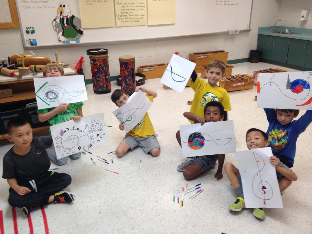 OVGeneralMusic's tweet photo. Mrs. Taylor's second graders use their #creativity in these fabulous Treble Clef Creatures.  #OtherPeopleMatter https://t.co/GlJGwH7dMo