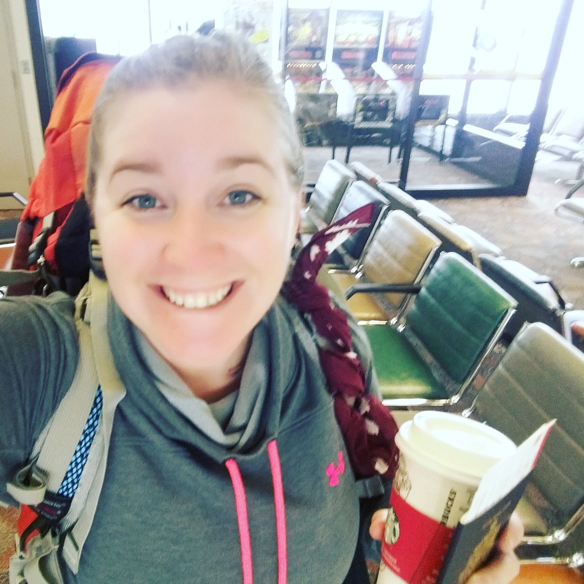 TravelLikeAmber's tweet photo. It's been a wild morning but I'm ready to take off! Goodbye #yyc ✈🍁 
#airportstyle #aircanada  #takeoff #backpacker #canadiantourist #Friday https://t.co/M4KY12cCOc