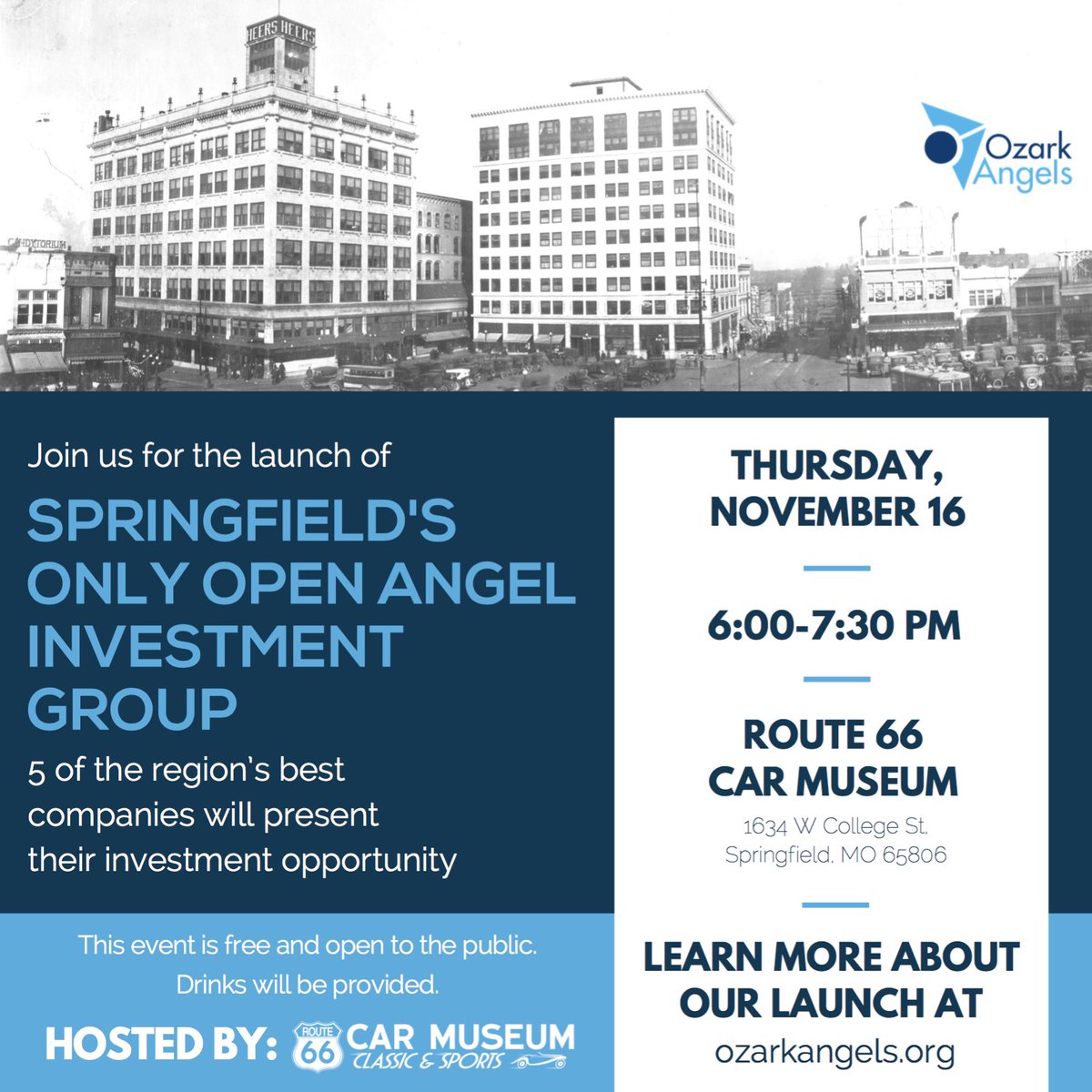 OzarkAngels's tweet photo. 5 of the regions best pitch at our Launch Nov 16, 6pm. Different industries, different cities, one place, one night #ozarkangels https://t.co/XdoPhhF5QS