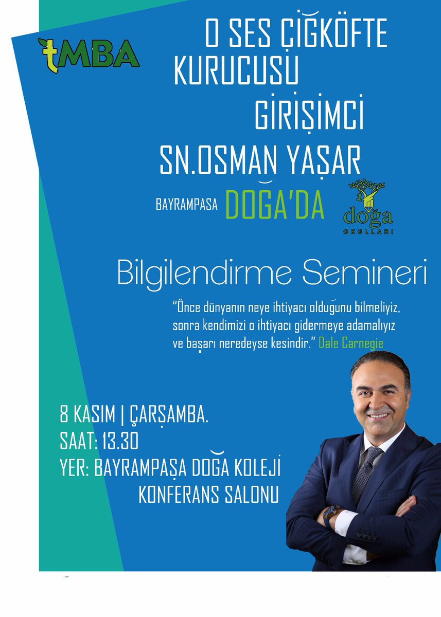 O Ses Çiğköfte'nin kurucusu Sn. Osman Yaşar 8 Kasım Çarşamba günü Bayrampaşa Doğa Kolejinde ❤️ <a href="/salhakbay/">Salih Akbay</a> <a href="/onursemerci81/">onur semercioğlu</a> <a href="/JalanGK/">Kote</a> <a href="/BetulErok/">Betül EROK</a>