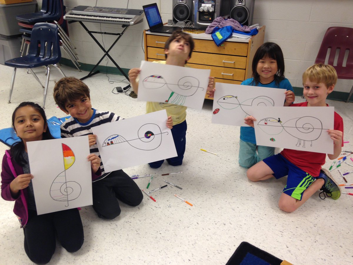 OVGeneralMusic's tweet photo. More second graders showing fabulous #creativity in these awesome Treble Clef Creatures! https://t.co/sqORcTIRZy