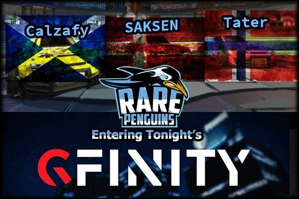 RarePenguinsRL's tweet photo. It's time for the Rocket League Penguins to make their splash on @Gfinity tonight! Good luck to everyone! #BirdsAreBack https://t.co/EFsjtFBCFW
