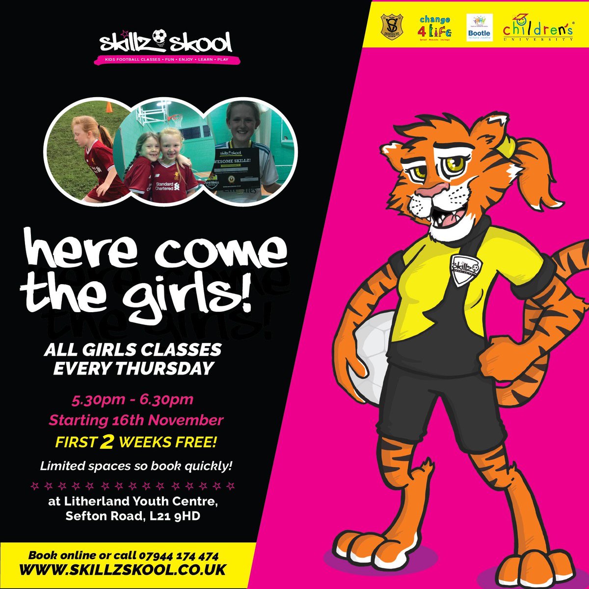 skillz_skool's tweet photo. Go on book now its FREE for the little Tigers to try! 🐯⚽️

🗓Start Thur 16th Nov at 5.30pm.
📍L’land Youth Centre

💻 https://t.co/BcwXzQzFjt https://t.co/SyCZhttiNb
