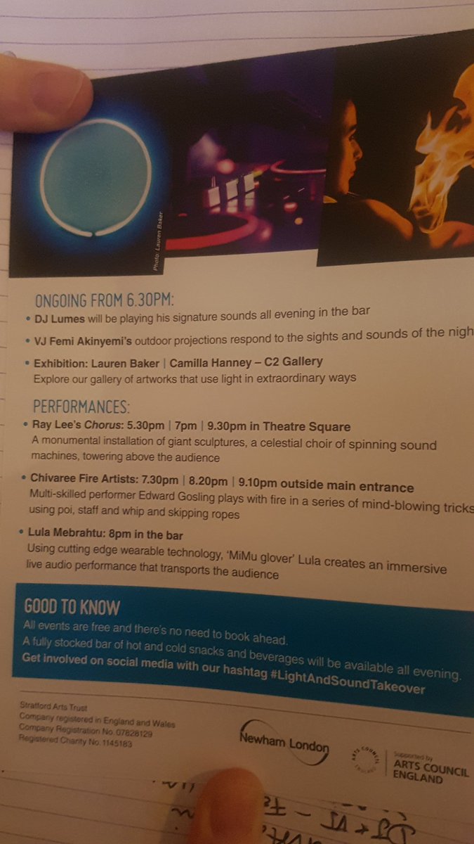 maspatel01's tweet image. Not 2 worry...get 2 #Stratford Theatre Sq today..details attached #LightAndSoundTakeover #StratfordCircusArtsCentre