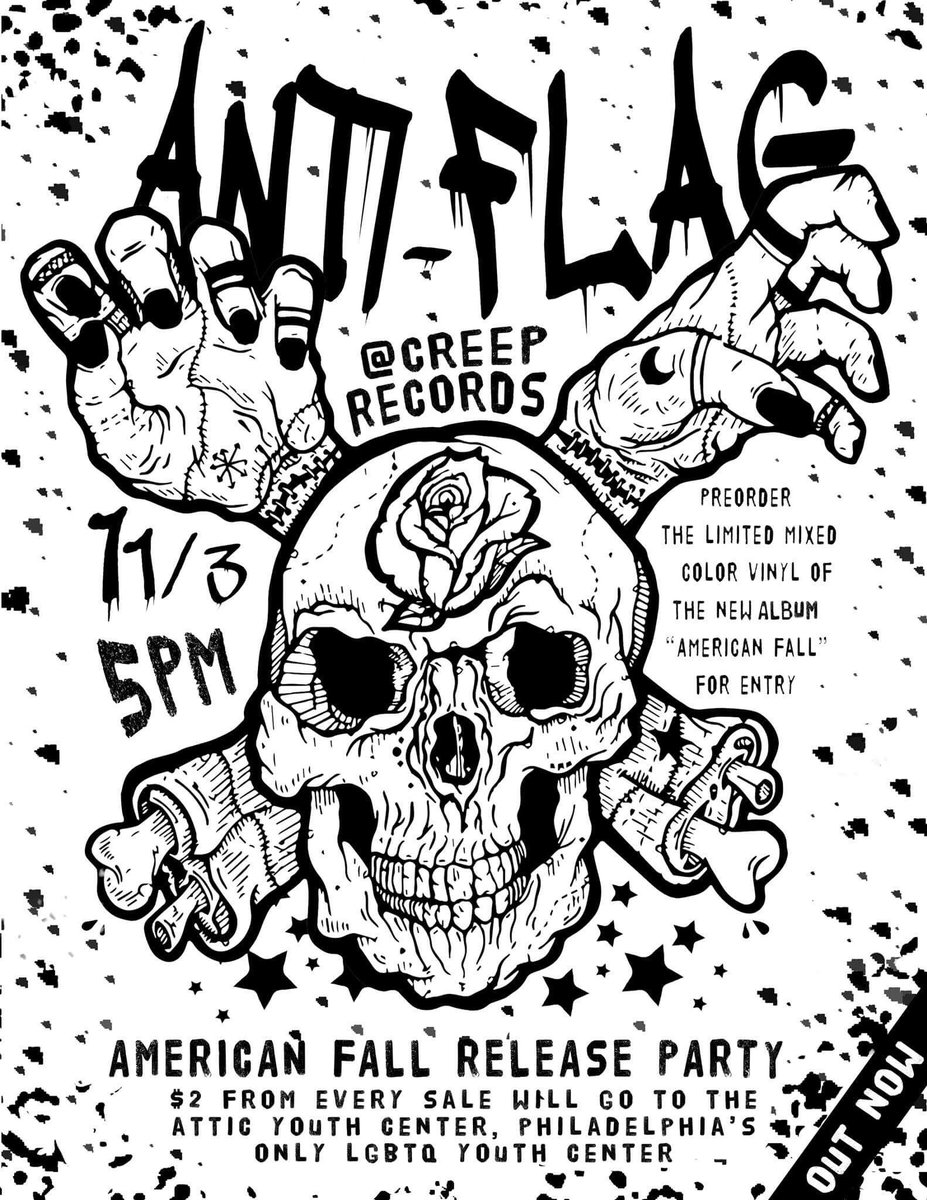 CreepRecords's tweet image. PHILLY! TODAY AT 5:00 PM SHARP! ANTI-FLAG PLAYS ACOUSTIC HERE AT CREEP RECORDS! #skipwork @anti_flag @Spinefarm
