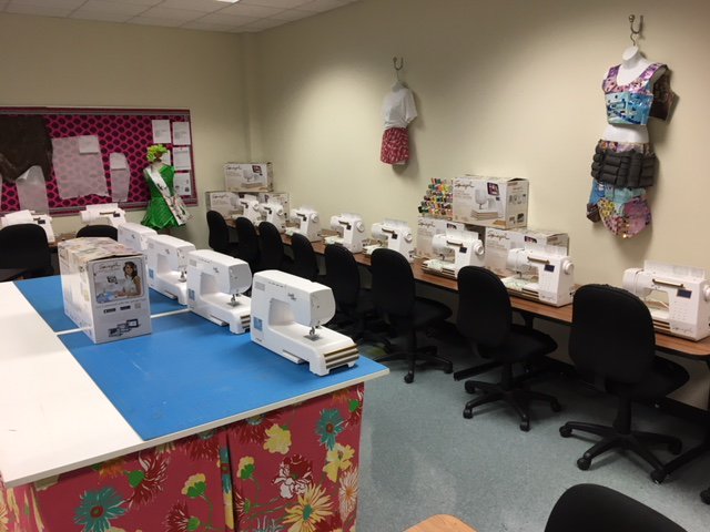 Spiegel1865's tweet photo. Thank you to the Charlotte @Hornets Foundation for their recent grant to buy @SpiegelSewing machines for @CharMeckSchools! #SewCool https://t.co/w2kRWpWRXV