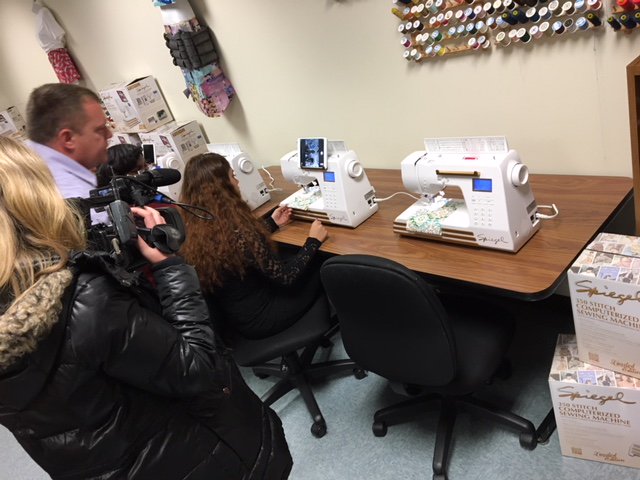 Spiegel1865's tweet photo. Thank you to the Charlotte @Hornets Foundation for their recent grant to buy @SpiegelSewing machines for @CharMeckSchools! #SewCool https://t.co/w2kRWpWRXV