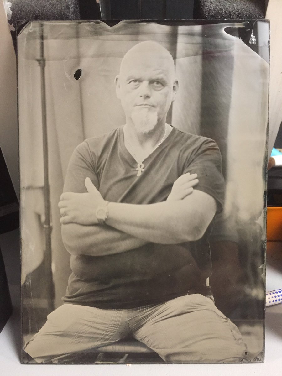 sbachphoto's tweet photo. Wet plate with collodion, painted black in the back in 5x7 format. Thanks to the models for their patience. #collodion #wetplate https://t.co/xK4gWKnXz6